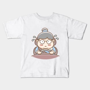 Grandma drive a car Kids T-Shirt